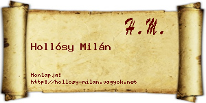 Hollósy Milán névjegykártya